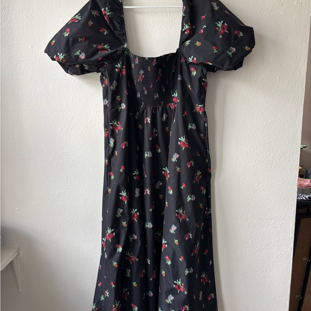 Hill House Matilda Dress in Black Ikat Floral - Picture 7 of 10